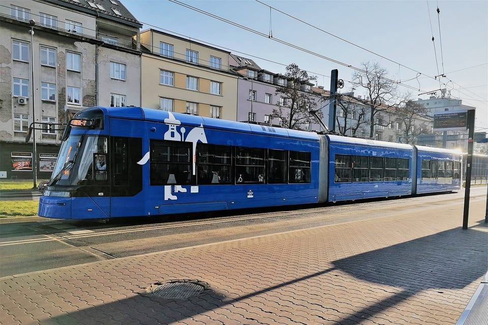 Tramwaj Lajkonik na Rondzie Grzegórzeckim, 2020