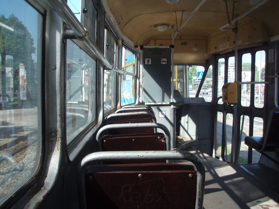 Interior of a Warsaw Konstal 13N tram