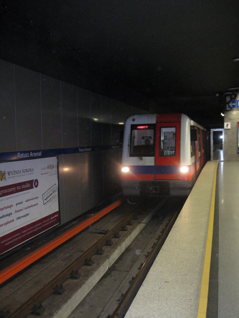 Alstom Metropolis train at Ratusz Arsenał station